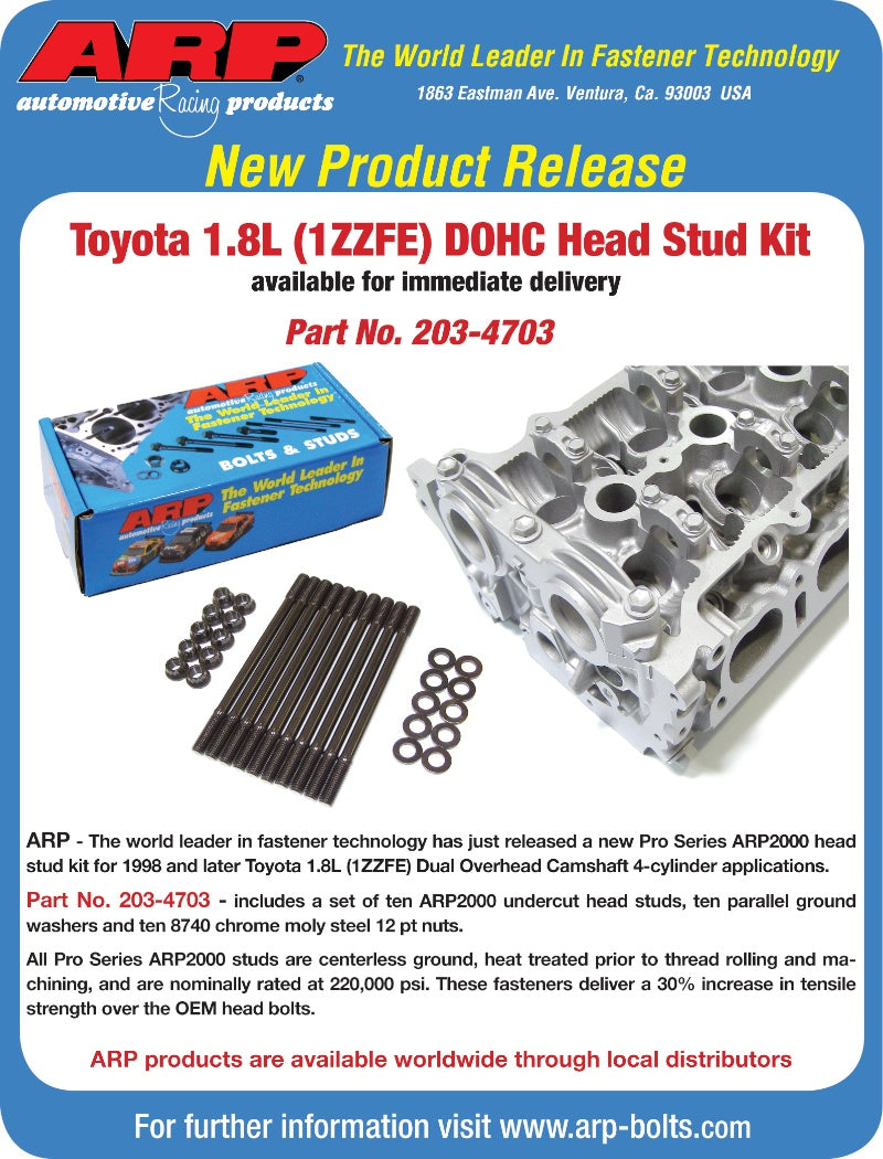ARP 203-4703 Head Stud Kit for Toyota 1.8L (1ZZFE) 4-cylinder