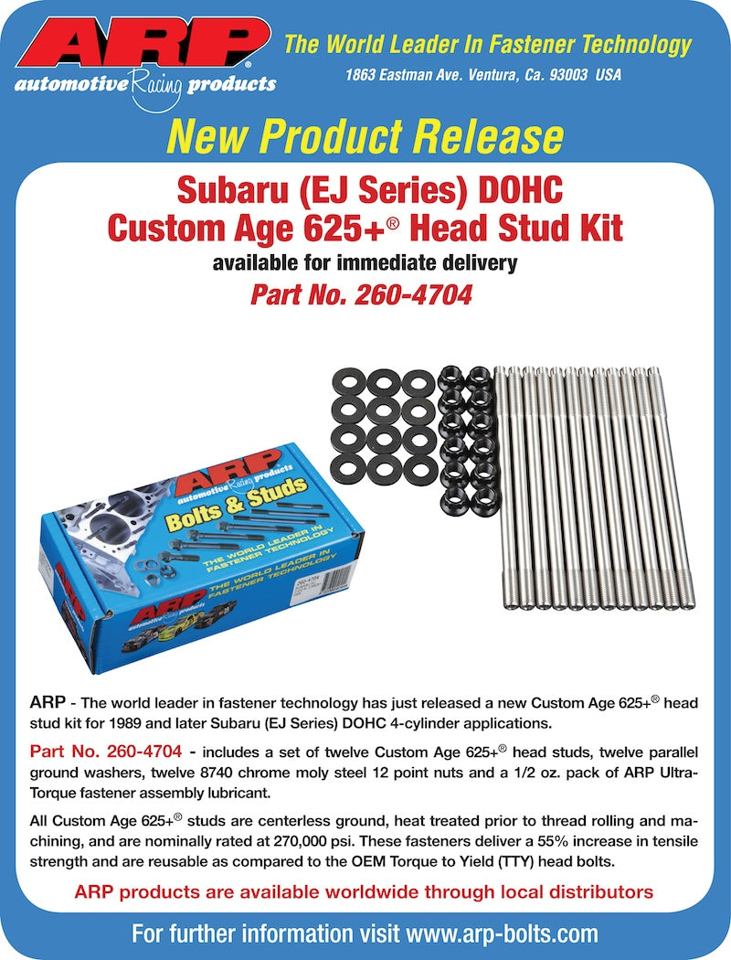 ARP 260-4704 Head Stud Kit for Subaru EJ 2.0/2.5L DOHC CA625+