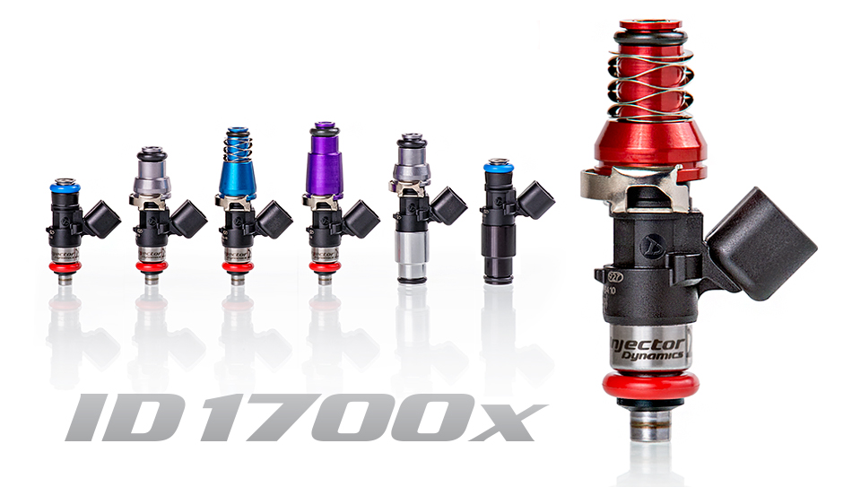 INJECTOR DYNAMICS 1700.60.11.D.4 Injectors set ID1700x for TOYOTA Corolla GTS 83-87/4AGE applications. 11mm (blue) adapter top. DENSO lower cushion. Set of 4.
