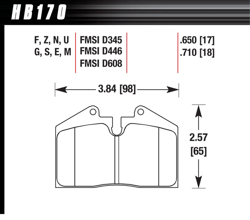 HAWK HB170Z.650 Brake Pads STOPTECH ST41 (4 pistons) LC200/LX570 HPS