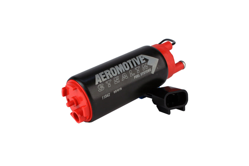 AEROMOTIVE 11542 Fuel Pump, 340lph, E85 compatible, Offset Inlet - Inlet inline w / outlet (This item will supersede P / N 11142)