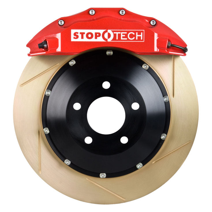 STOPTECH 83.842.6700.73 BBK 2PC ROTOR, FRONT ZINC SLOTTED 355X32/ST60 RED SUBARU STi '08