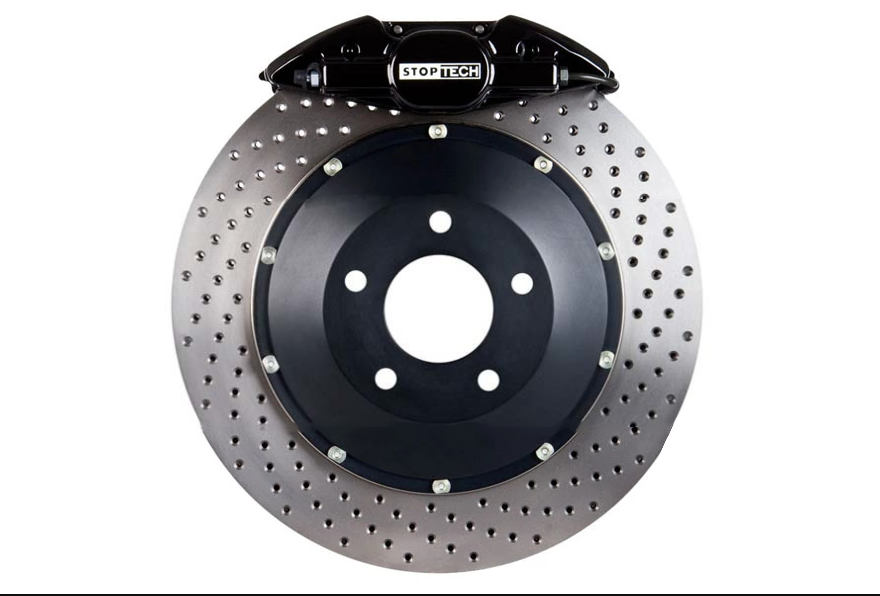 STOPTECH 83.841.002G.52 BBK 2PC ROTOR, REAR DRILLED 345X28/ST22 BLACK SUBARU WRX '08