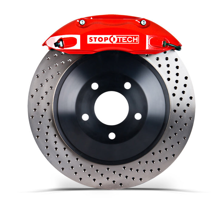 STOPTECH 83.842.4700.72 BBK 2PC ROTOR, FRONT DRILLED 355X32/ST40 RED SUBARU STi '08