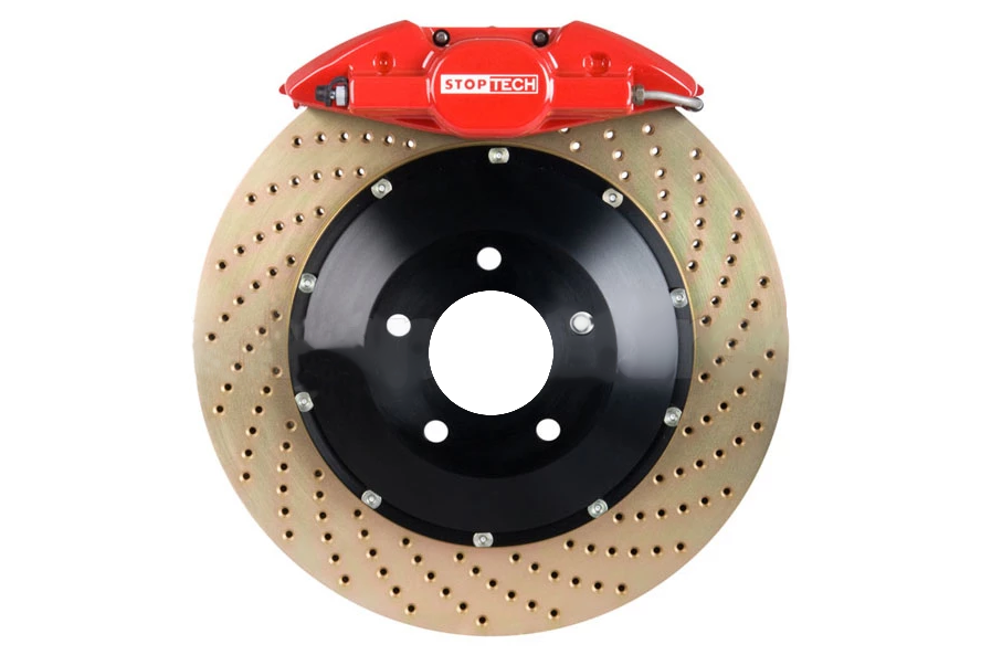 STOPTECH 83.836.0023.74 BBK 2PC ROTOR, REAR ZINC DRILLED 328X28/ST22 RED SUBARU WRX '02-07