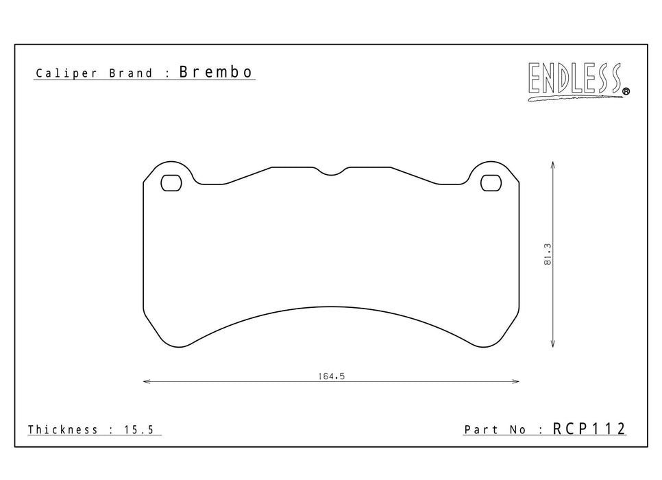 ENDLESS RCP112TRZ Brake pads 15,5mm SUBARU GDB RA-R Brembo caliper