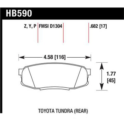 HAWK HB590P.682 SuperDuty Rear TOYOTA LC200/SEQUOIA/TUNDRA/LEXUS LX570/MMC Pajero 4