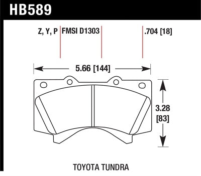 HAWK HB589Y.704 Front brake pads TOYOTA LC200/SEQUOIA/TUNDRA/LEXUS LX570