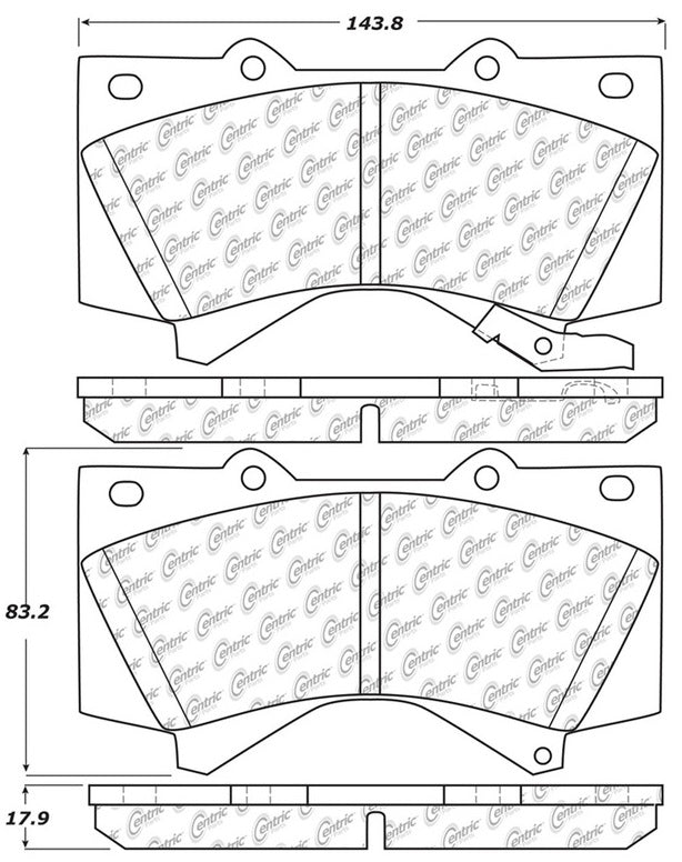 STOPTECH 105.13030 Ceramic Brake pads (front) for TOYOTA Land Cruiser 200, LEXUS LX570