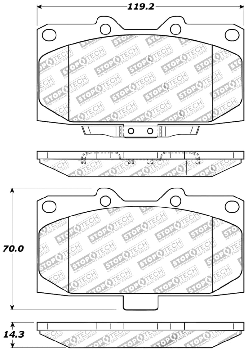 STOPTECH 309.11820 Front Sport Brake Pads with Shims & Hardware SUBARU Impreza 2006-2007