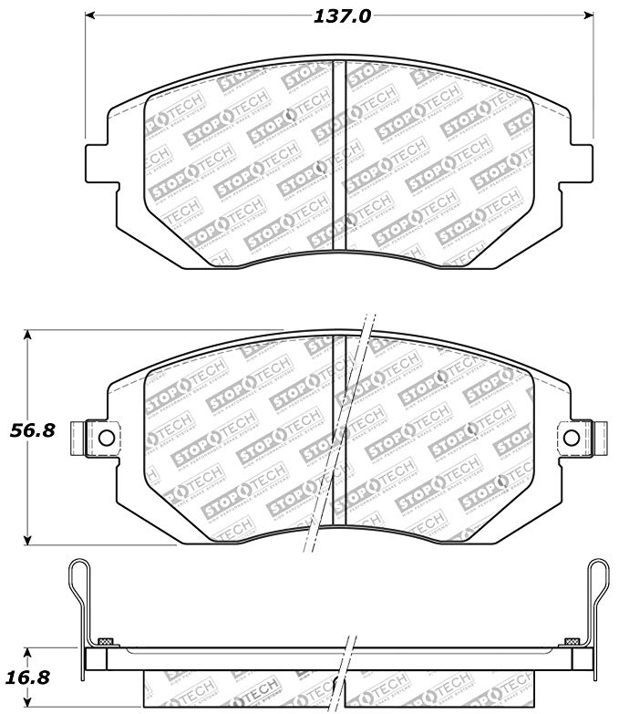 STOPTECH 309.09290 Front Sport Brake Pads with Shims & Hardware SAAB/SUBARU 9-2X/Baja/Forester/Impreza 2001-2015