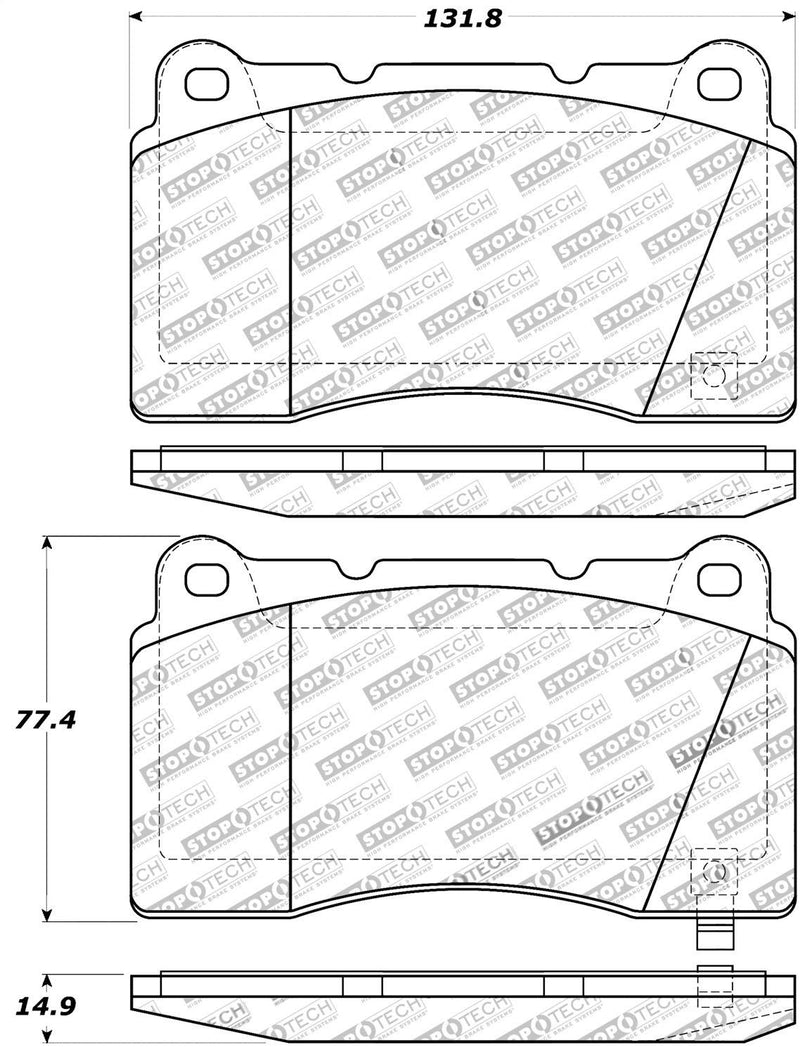 STOPTECH 309.10010 Brake Pads Sport with Shims for SUBARU STI, MITSUBISHI EVO, MEGANE RS
