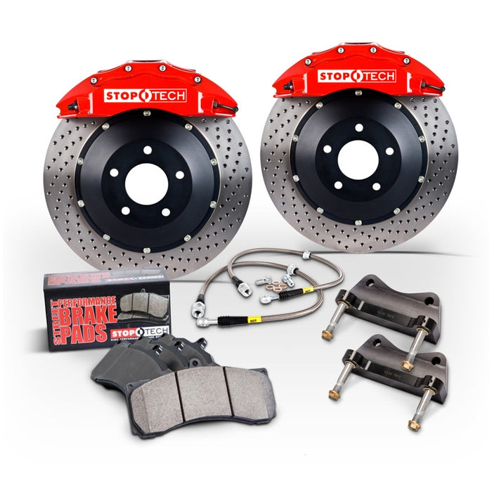 STOPTECH 83.838.6700.71 BBK 2PC ROTOR, FRONT SLOTTED 355X32/ST60 RED SUBARU STI '04-07
