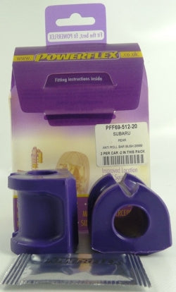 POWERFLEX PFR69-512-20 x2 Rear Anti Roll Bar Bush 20mm SUBARU Impreza including WRX,STi (08+)